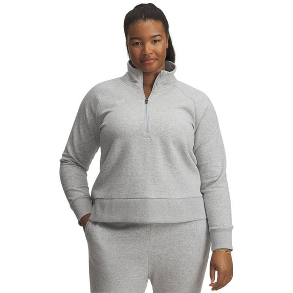 Plus Size Under Armour Rival Fleece ½ Zip Top Color: Mod Gray Light Heather Size: 1X