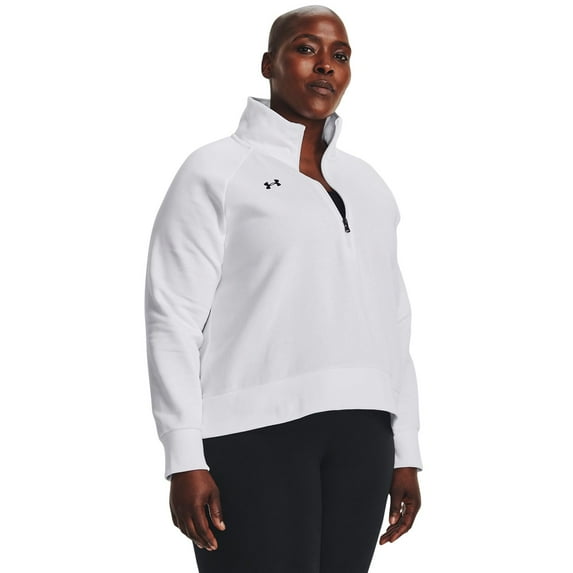 Plus Size Under Armour Rival Fleece ½ Zip Top Color: White Size: 3X