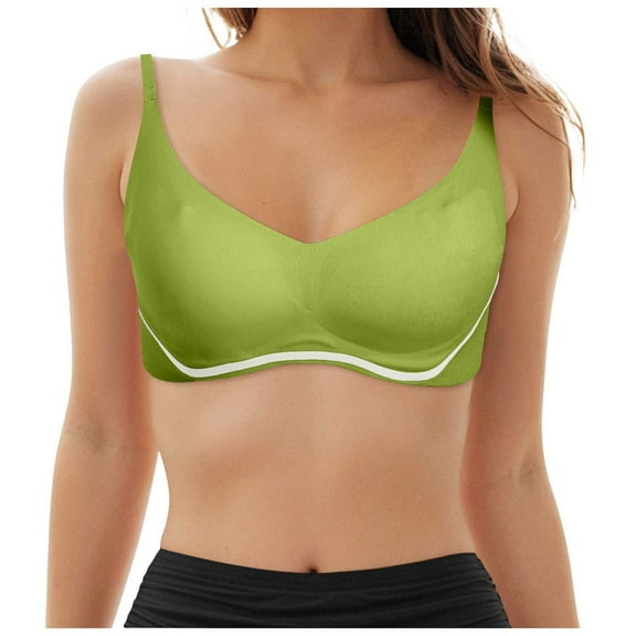 Plus Size Underwear for Women Size 15 Women's Wireless Bras Full Coverage Seamless Supportive, Back Smoothing T-Shirt Bra with Padded Everyday Bra