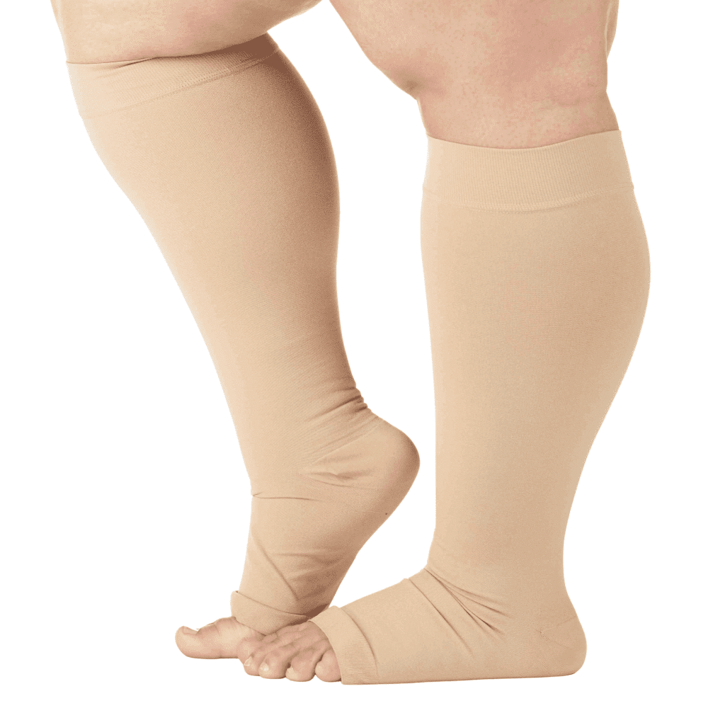 Plus Size Unisex Compression Knee High Stocking 2030mmHg Wide Calf