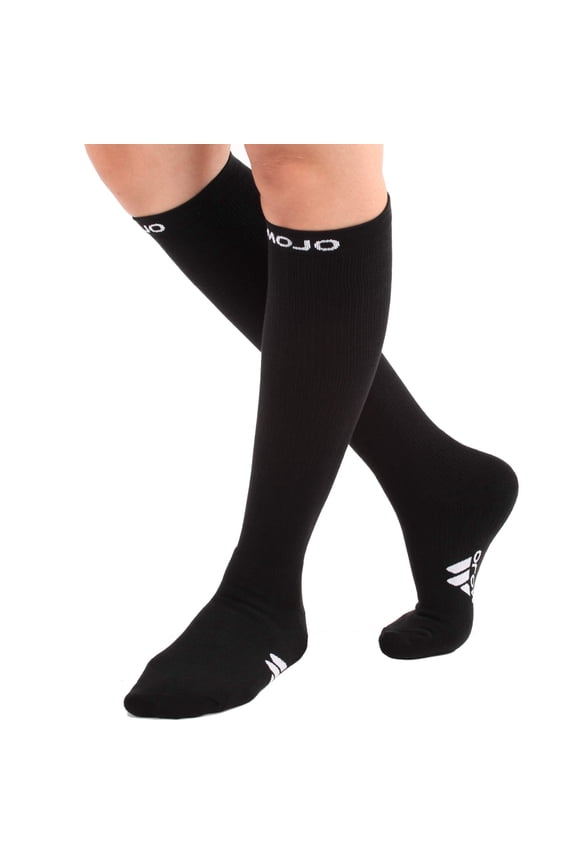Plus Size Unisex Compression Stockings for Swelling 20-30mmHg - Black, 2X-Large