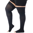 thumbnail image 1 of Plus Size Unisex Thigh High Stockings for Varicose Veins 20-30mmHg - Black, 3XL, 1 of 10