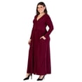 thumbnail image 1 of Plus Size V Neck Long Sleeve Side Slit Maxi Dress, 1 of 11
