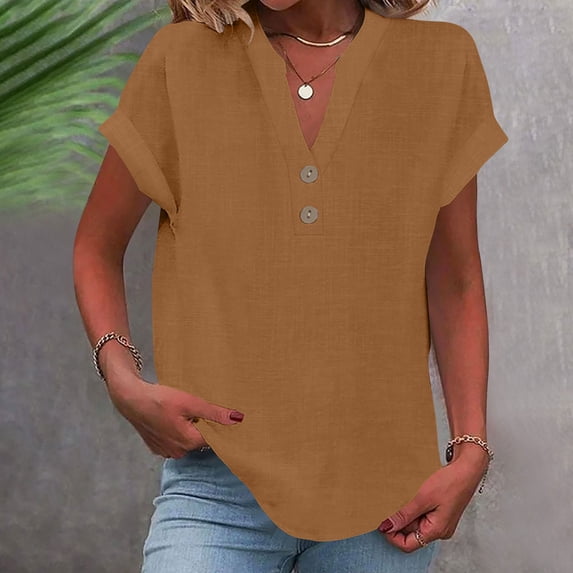 Plus Size V Neck Short Cotton Sleeve Tops for Women Casual Basic Tees Ladies Oversized Solid Color T Shirts Loose Fit Summer Clothes 2025 Trendy Fashion Outfits