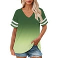 thumbnail image 1 of Plus Size V-Neck Short Sleeve Shirt, Casual Summer Top, Plus Size V Neck T Shirts Women Short Sleeve Tops Casual Summer Tshirts Loose Fit Tee Green, L, 1 of 4