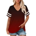 thumbnail image 1 of Plus Size V-Neck Short Sleeve Shirt, Casual Summer Top, Plus Size V Neck T Shirts Women Short Sleeve Tops Casual Summer Tshirts Loose Fit Tee Hot Pink, 4Xl, 1 of 4