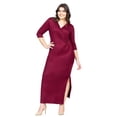 thumbnail image 1 of Plus Size V Neck Side Slit Fitted Maxi Dress, 1 of 10