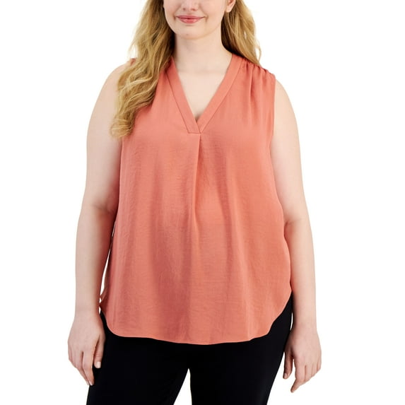 Plus Size V-Neck Top Rosedust 1X