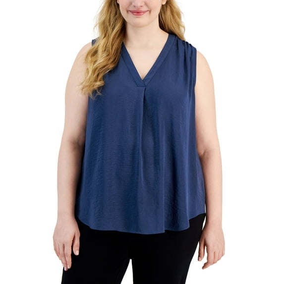 Plus Size V-Neck Top Sargasso Sea 1X