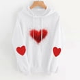 thumbnail image 1 of Plus Size Valentine's Day Heart Print Hooded Sweatshirt Long Sleeve Cozy Casual Top, 1 of 4
