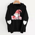 thumbnail image 1 of Plus Size Valentine's Day Heart Print Hooded Sweatshirt Long Sleeve Cozy Casual Top, 1 of 4