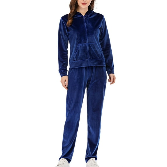 Plus Size Velour Sweatsuits for Women Hoodies Sweatshirt & Pants Activewear Tracksuit Set Long Sleeve Velour Sweatsuit Hoodie & Pants Velour Sport Suits Sets