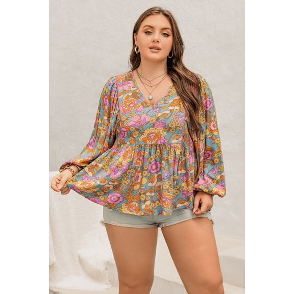 Plus Size Victoria Top (1XL, MultiPink)