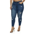 thumbnail image 1 of Womens Plus Size WAX Distressed Cropped Jeans, 1 of 1