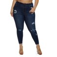 thumbnail image 1 of Plus Size WAX Distressed Cropped Jeans, 1 of 2