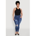thumbnail image 1 of Womens Plus Size WAX Distressed Stretch Skinny Jeans, 1 of 5