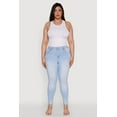 thumbnail image 1 of Womens Plus Size WAX High Rise Distressed Push Up Skinny Jeans, 1 of 5