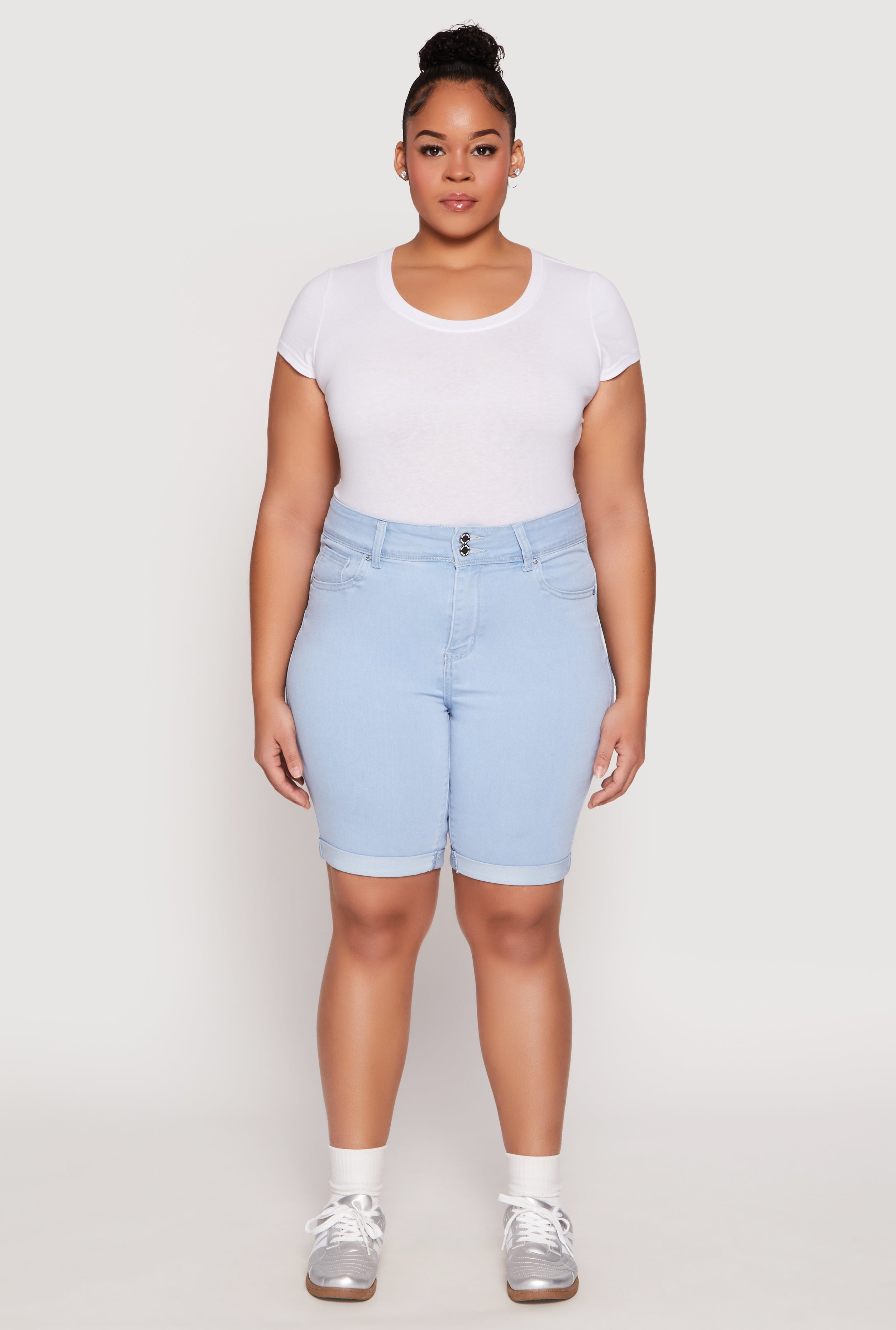 Plus Size Bermuda Denim Short main image 0
