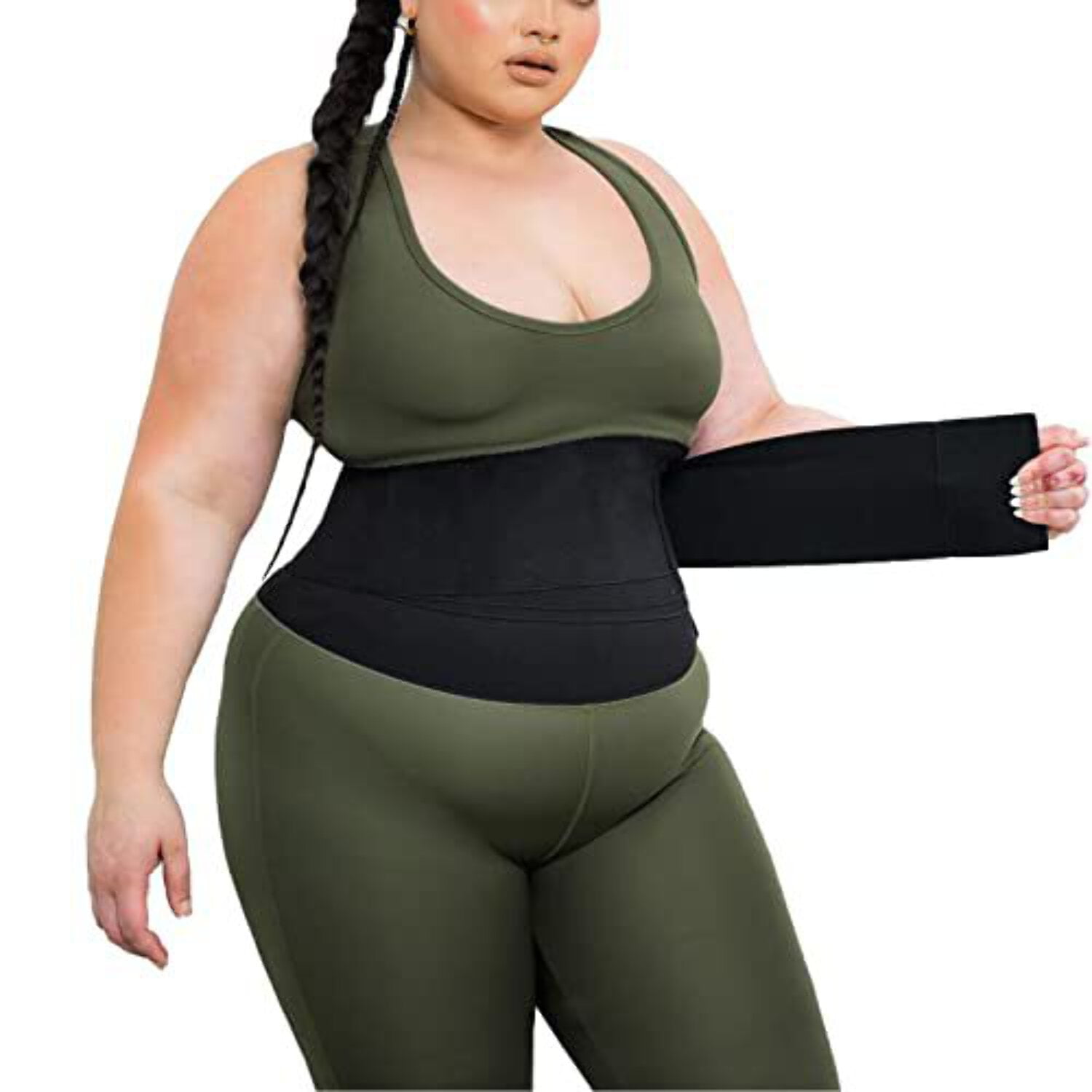 Waist Trainer For Women Lower Belly Fat Plus Size Adjust Tummy Wraps Band  Belt For Stomach Body Waist Trimmer Belt Black