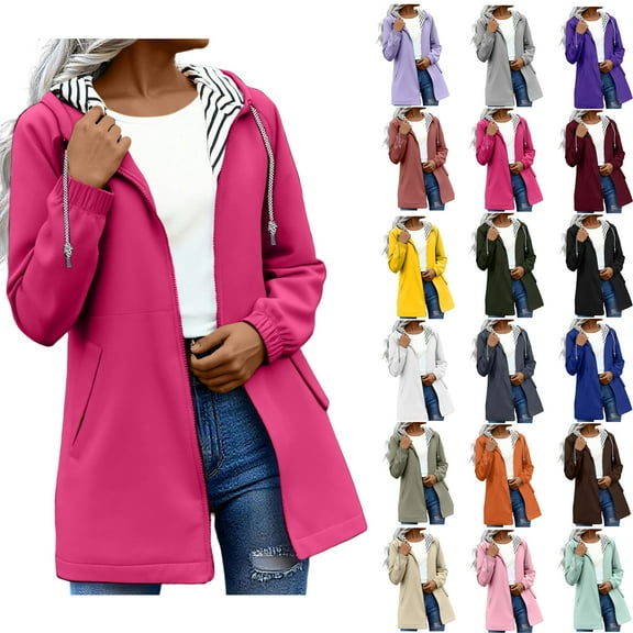 Plus Size Waterproof Hooded Raincoat Windproof Women Solid Rain Jacket Outdoor Plus Size Hooded Raincoat Windproof Gray 2XL Fall