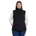 thumbnail image 1 of Plus Size Weathercast Lightweight Multi-Quilted Vest Color: Black Size: 2X, 1 of 4