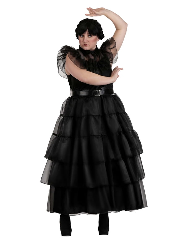 Plus Size Wednesday Rave'N Dance Costume Dress for Women