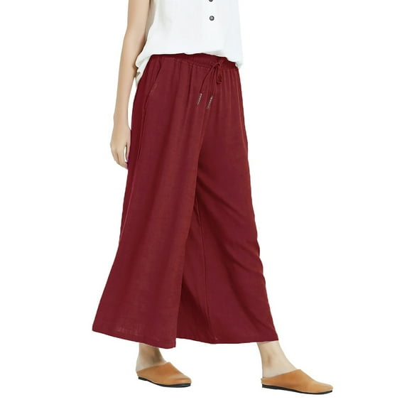 Plus Size Wide Leg Pants Women Plus Size Wide Leg Pants Guards Loose Straight Rope Sports Casual Pants Plus Size Pants Curvy Women Red M