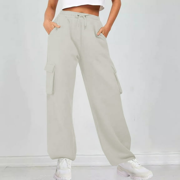 Plus Size Wide Leg Pants Women's High Waisted Work Trousers Long Straight Pants Ndbuld Women's Sports Pants Women's Straight Pants Long Pants Sweatpants Clearance Under 10 Gray 3XL