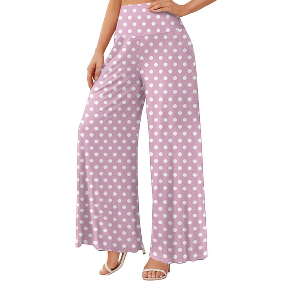 Plus Size Wide Leg Pants for Women Elastic Drawstring Pants High Waisted Lounge Pants, M
