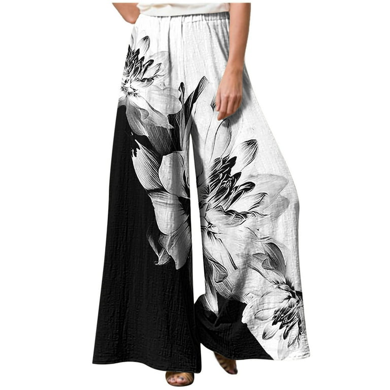 Ankle length wide leg trousers best sale