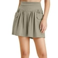 thumbnail image 1 of Plus Size Wide-Leg Shorts - 200lb Capacity Stretchy Summer Skort Pants (Elastic Waist | Skirt-Like Design) | Yubnlvae (Khaki | L), 1 of 4