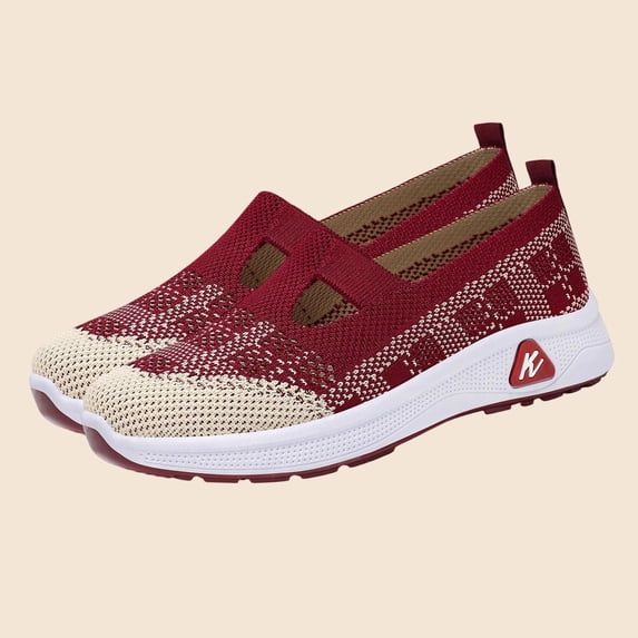 Plus Size Wide Width Round Toe Rhinestone Women's Dress Shoes Comfortable Office Work Daily Wear Spring Summer Red 6.5