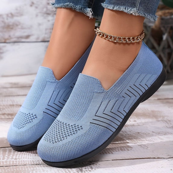 Plus Size Wide Width Shallow Cut Women's All Occasion Casual Shoes Comfortable Daily Wear Spring Summer Blue 7