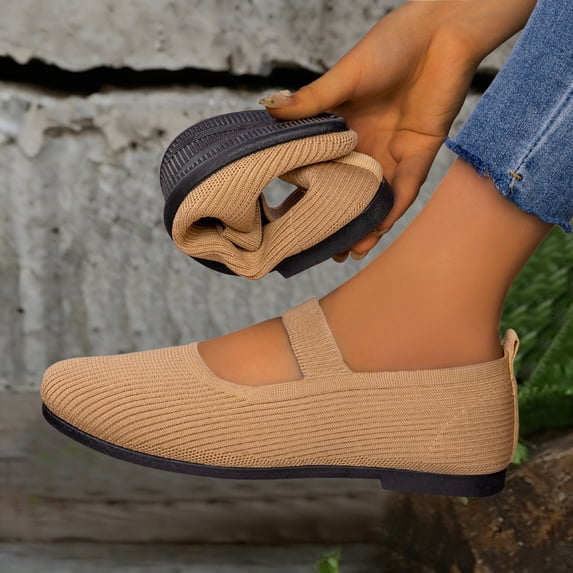 Plus Size Wide Width Shallow Cut Women's Casual Shoes Comfortable Office Work Daily Wear Spring Summer Khaki 7.5