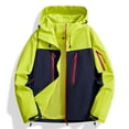 thumbnail image 1 of Plus Size Windbreaker Jacket for Women Lightweight Cargo Hooded Waterproof Zip Pocket Loose Comfort Outdoor Travel Hiking Coat Yellow 4XL, 1 of 3