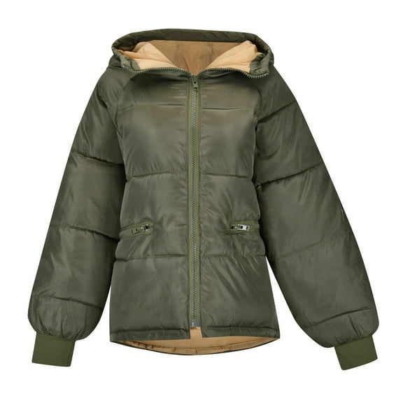 Plus Size Winter Coat Women's Hooded Padded Jacket Warm Thickened Outerwear for Fall and Cold Weather Fashion