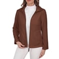 thumbnail image 1 of Plus Size Winter Coats for Women, Ladies' Casual Colored All-purpose Full-zip Long-sleeved Capless Fleece Jacket,Winter Zipper Overcoat Outerwear Coffee_XL, 1 of 9