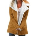 thumbnail image 1 of Plus Size Winter Coats for Women, Women Plus Size Winter Warm Composite Plush Button Lapels Jacket Outwear Coat Shacket Jacket for Fall, Winter Gift for Women, 1 of 5