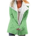 thumbnail image 1 of Plus Size Winter Coats for Women, Women Plus Size Winter Warm Composite Plush Button Lapels Jacket Outwear Coat Shacket Jacket for Fall, Winter Gift for Women, 1 of 5