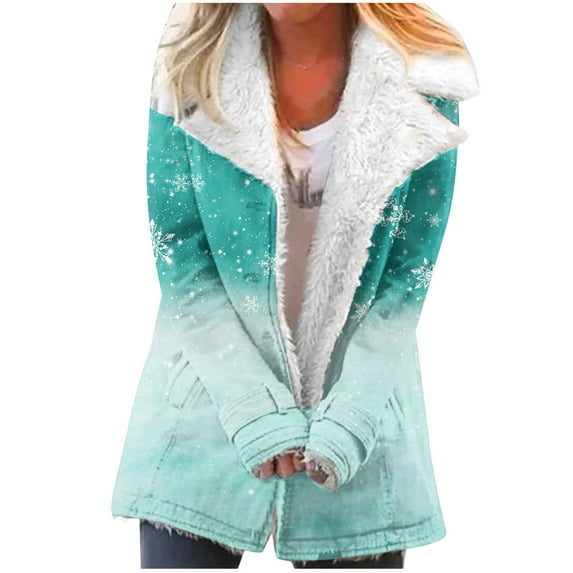 Plus Size Winter Coats for Women, Women Plus Size Winter Warm Composite Plush Button Lapels Jacket Outwear Coat Shacket Jacket for Fall, Winter Gift for Women