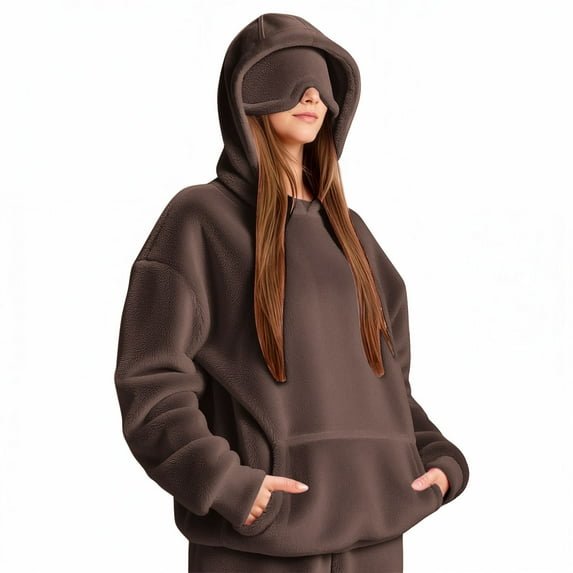 Plus Size Winter Coats for Women, Women's Suede Solid Color Hooded Front Pocket Warm And Comfortable Top,Winter Zipper Overcoat Outerwear Brown_L