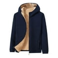 thumbnail image 1 of Plus Size Winter Jackets Women, Unisex with Fleece Lining Hooded Zip Up Warm Sherpa Coats Sweatshirt Pockets (4X-Large, Navy), 1 of 6