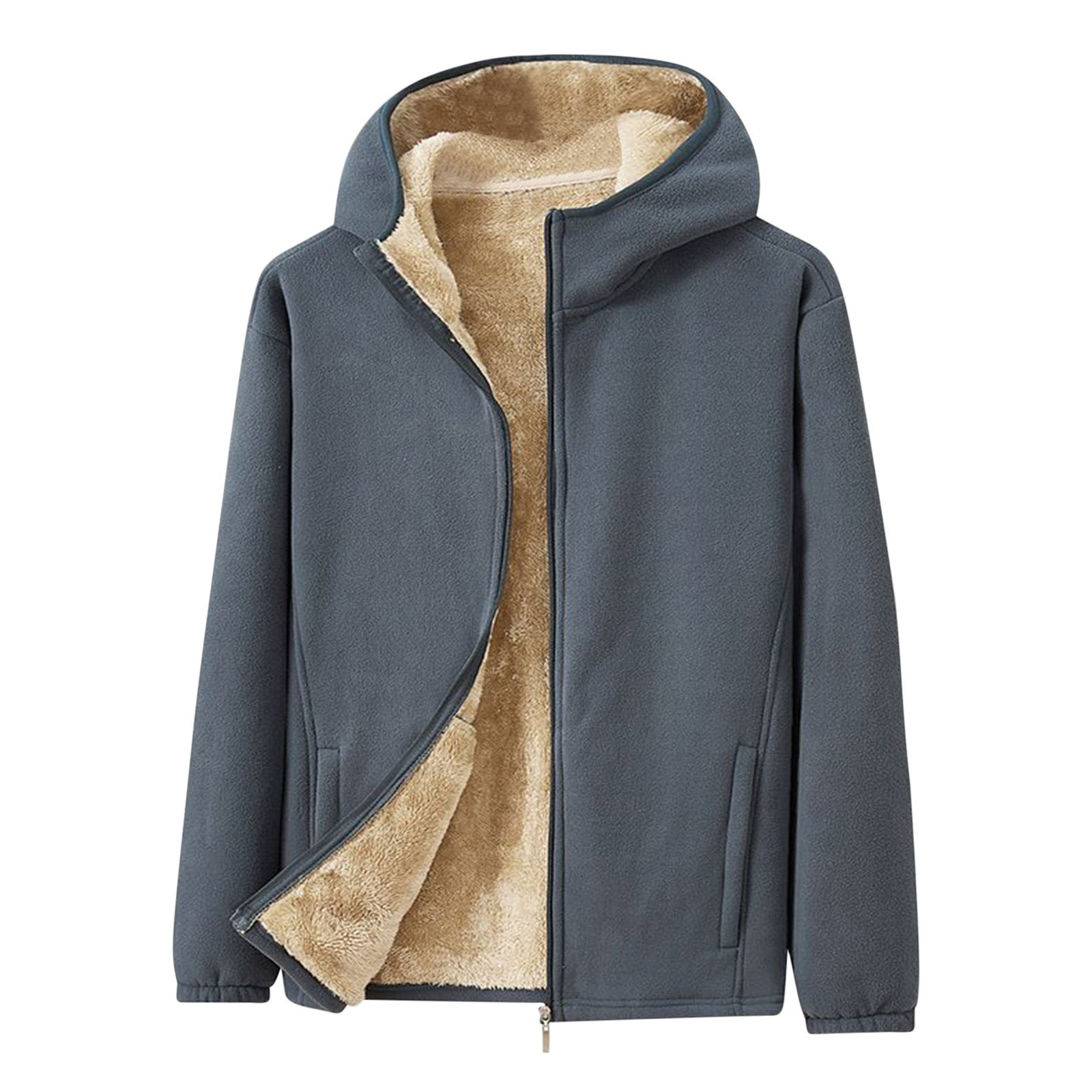 Women Fuzzy Fleece Hoodie Jackets Plus Size Full Zip Up Warm Winter Furry Fleece Coat Outwear Long Coat Outerwear At Women's Coats Shop