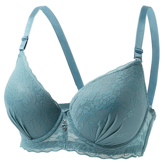 Plus Size Wireless Bra for Women Lace Minimizer Bras No Underwire Comfortable Breathable Large Bust Bras (90ABC, Green)