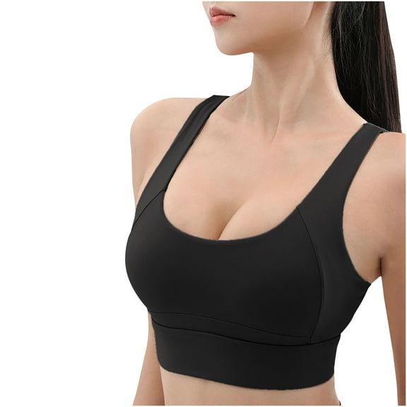 Plus Size Wireless Bras for Women Pullover Bra Feature V-Neck Demi & Balconette Bra Style W-849 Hook and Eye Closure Racerback Bras Black M