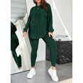 thumbnail image 1 of Plus Size Women 2 Piece Outfit, Ribbed Knit Hooded Long Sleeve Top and High Waist Leggings Set, 1 of 5