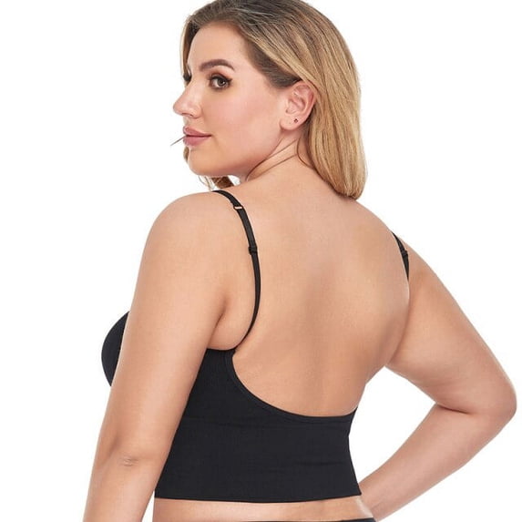 Plus Size Women Bra Seamless Bras For Women Top Tank Tube Top Push Up Bralette Backless Adjust Strap Padded Brassiere Bra