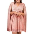 thumbnail image 1 of Plus Size Women Cape Dress with Chiffon Overlay Guest Cocktail Party Gowns Dress, 1 of 8