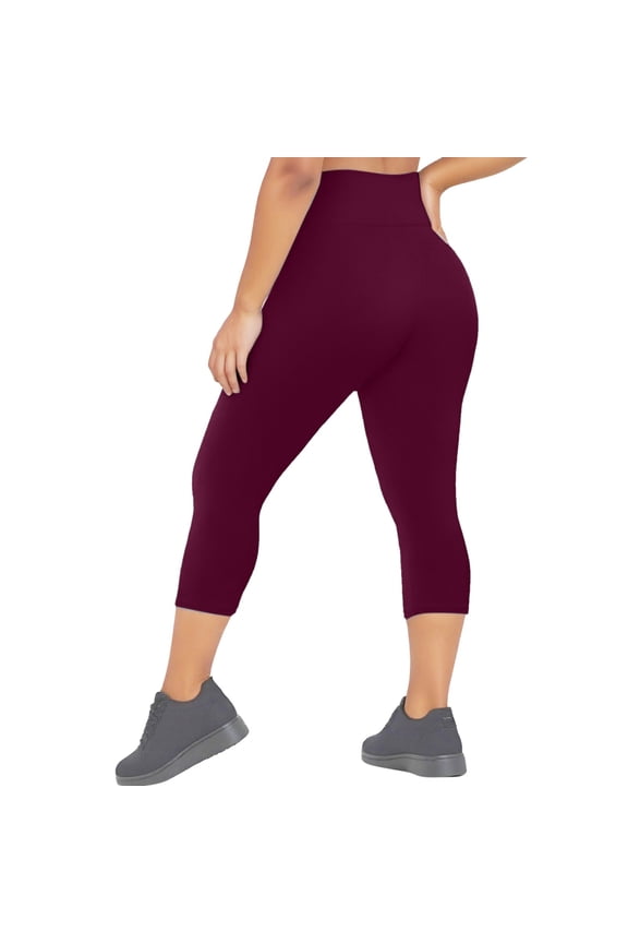 Plus Size Women Capri Yoga Pants Lifting Shapewear Control Workout Leggings for Figures