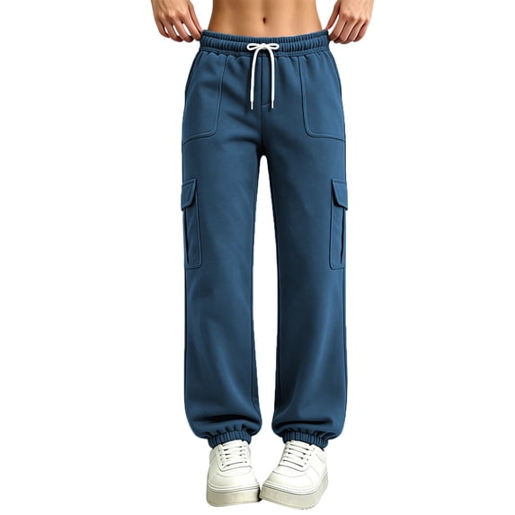 Plus Size for Women Casual Lounge Sweatpants High Waist Wide Leg Loose Fit Drawstring Sweatpants with Pockets Sweat Pant Casual Joggers Ladies Classic Street Hiking Track Loose